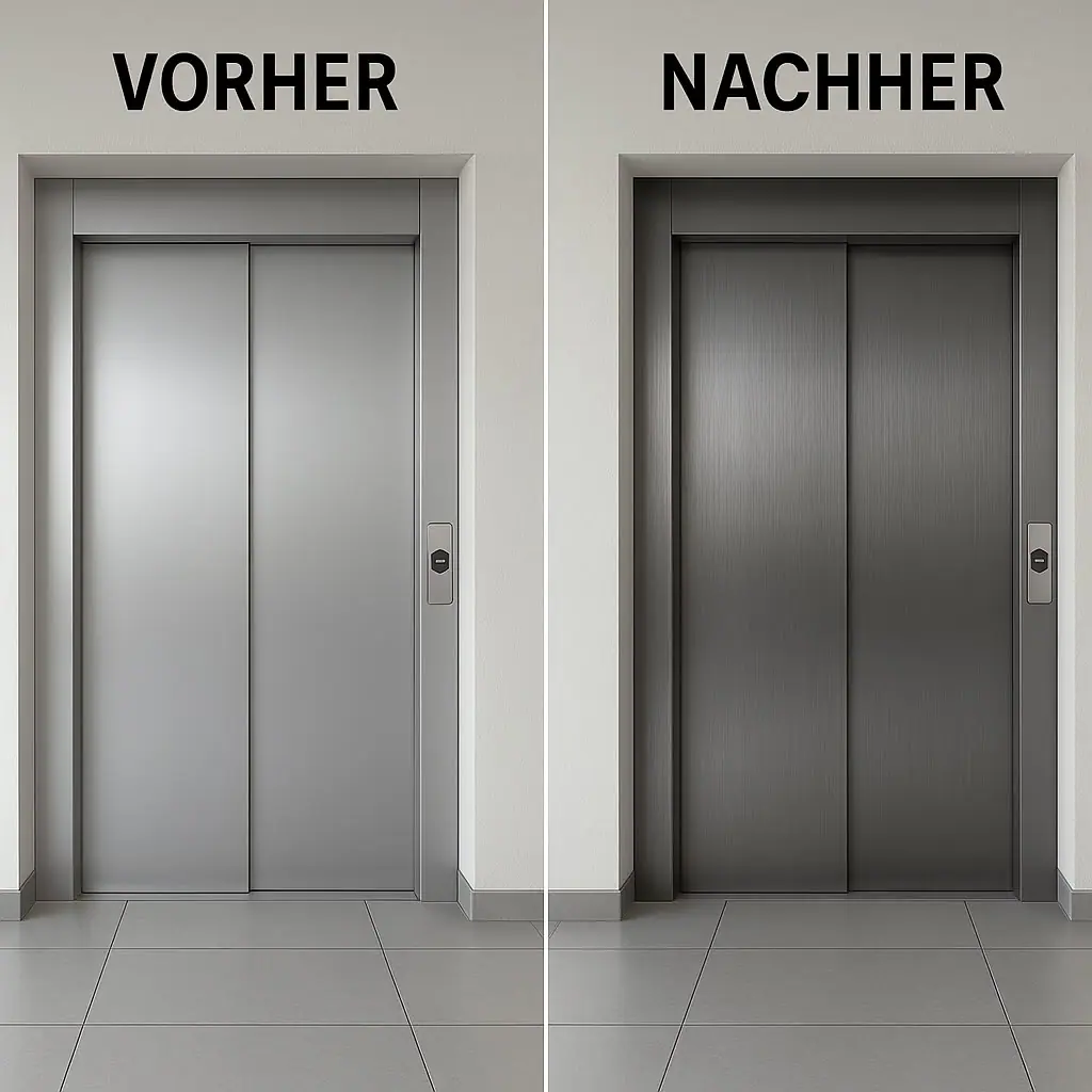 Aufzugtüren in Edelstahloptik